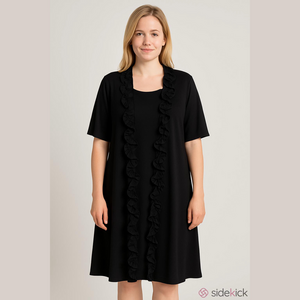 Forever 21 Black Ruffle Dress XL Extra Large